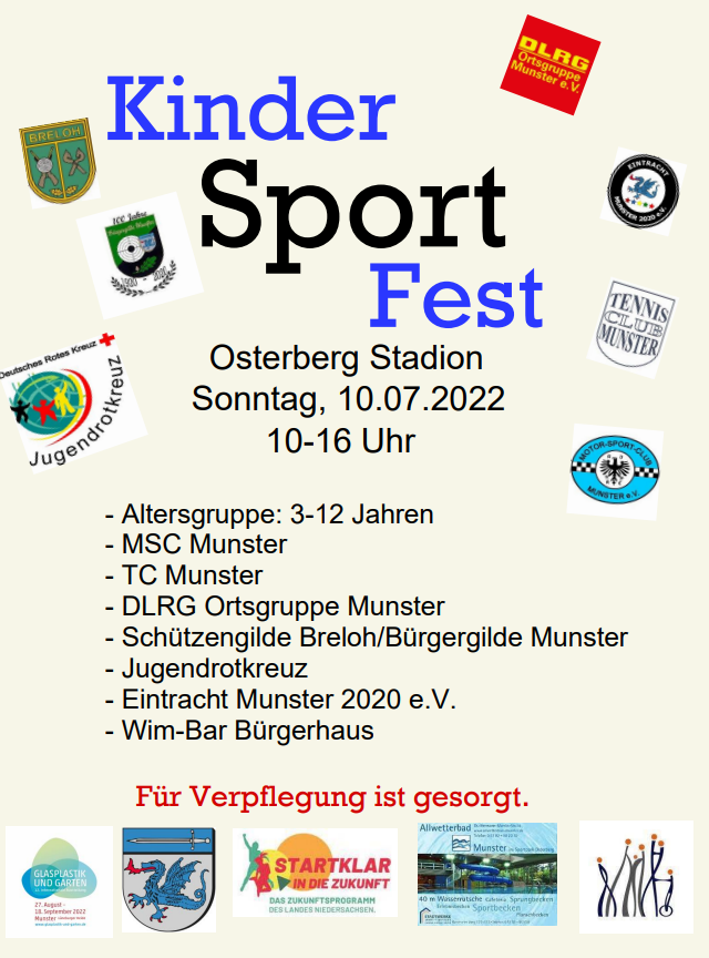 Kinder Sport Fest am 10.07.2022 im Osterberg Stadion