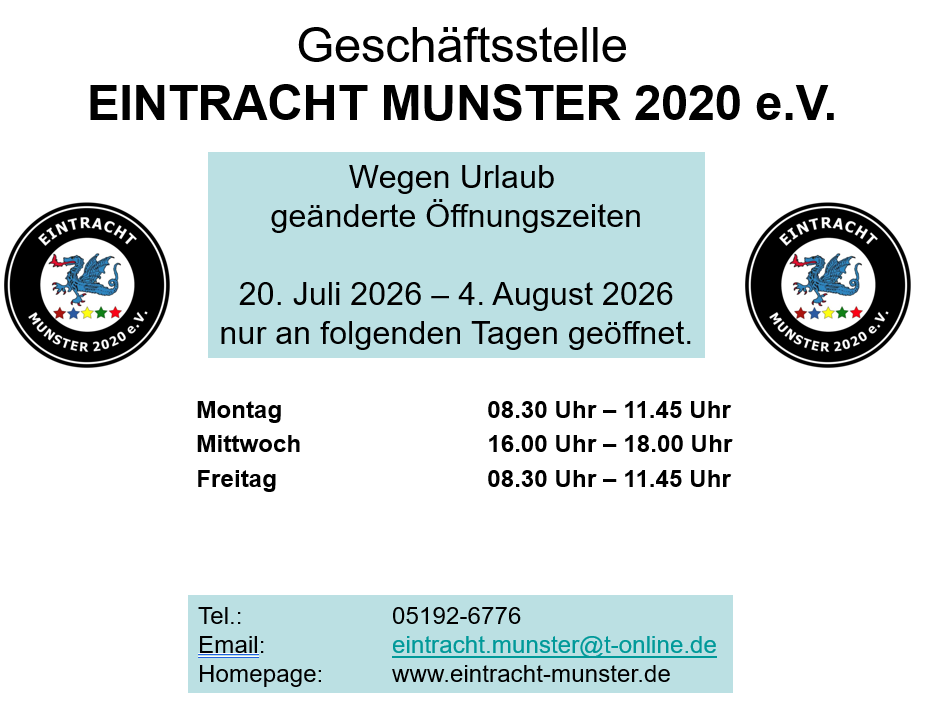öffnungszeiten Sommer 2026